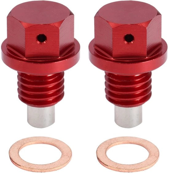 Set di Aftapplug Magnetico - Pari - Lega di Alluminio - M12x1.75 - Incluso Imballo - Installazione Facile - Aftapplug