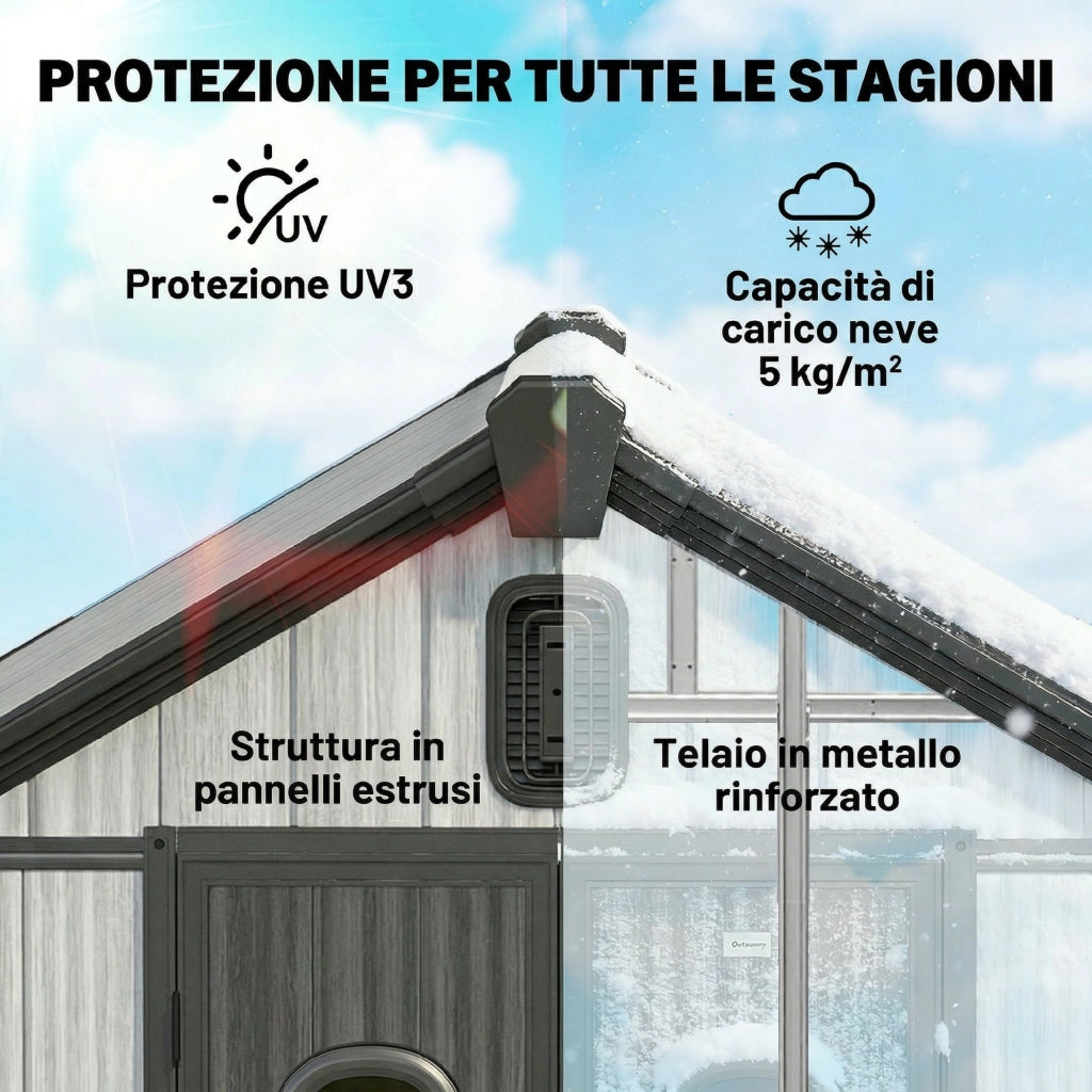 Capanno Box da Giardino 160x98x217 cm Doppie Porte Bloccabili in Plastica Grigio