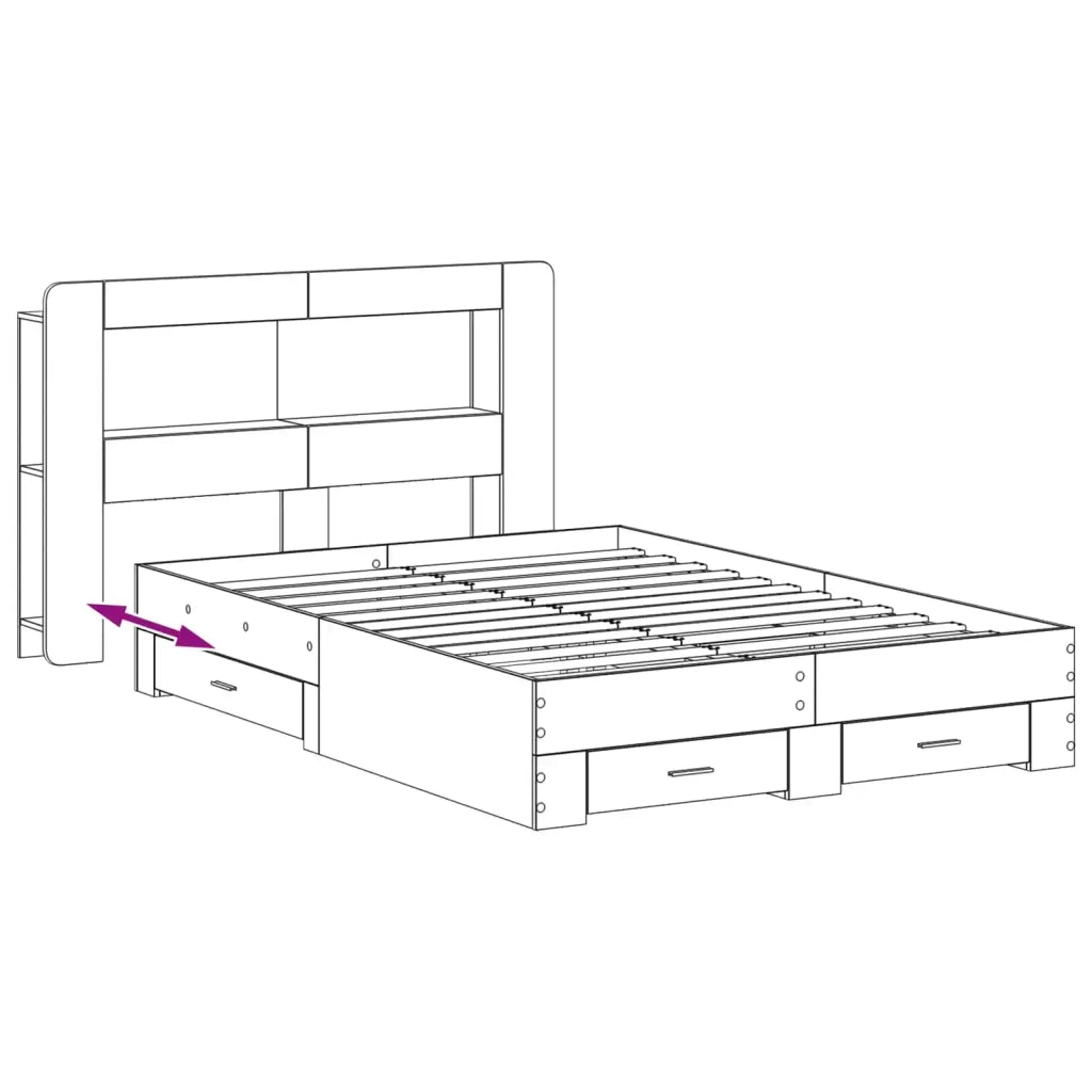 Telaio del letto con storage Sonoma grigio 160 x 200 cm 3433887