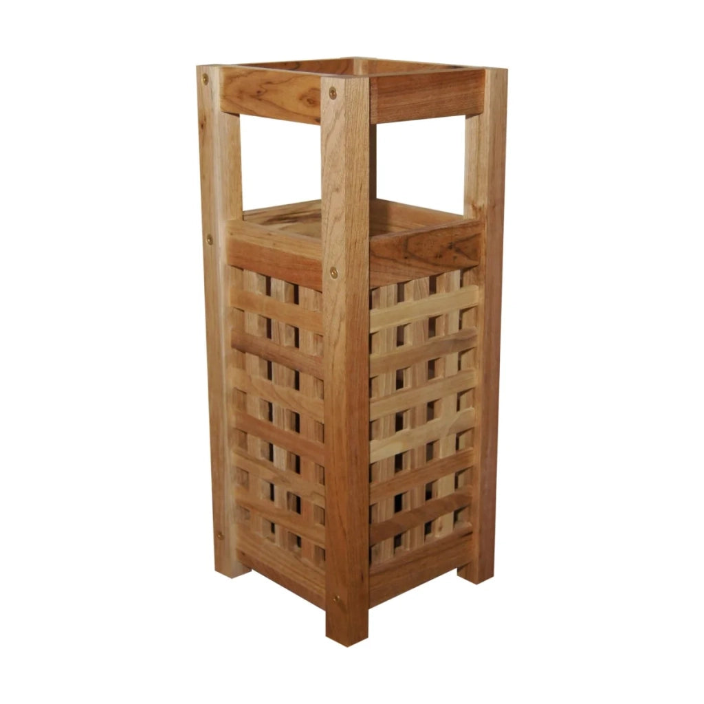 Portaombrelli in legno di noce, design a traliccio