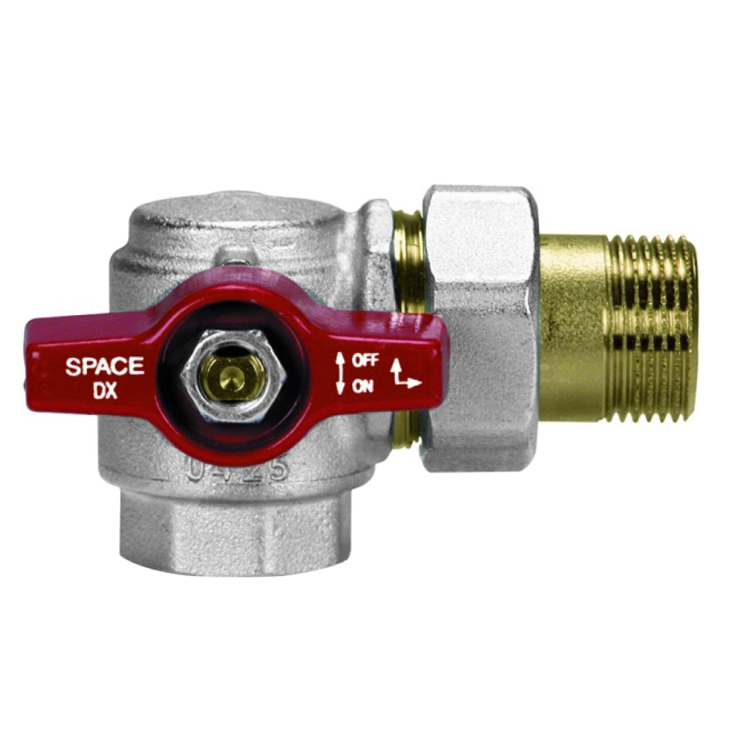 VALVOLA A SFERA A SQUADRA IN OTTONE CON VERSO DESTRO A PRESA FRONTALE MODELLO SPACE - 1  - EFF