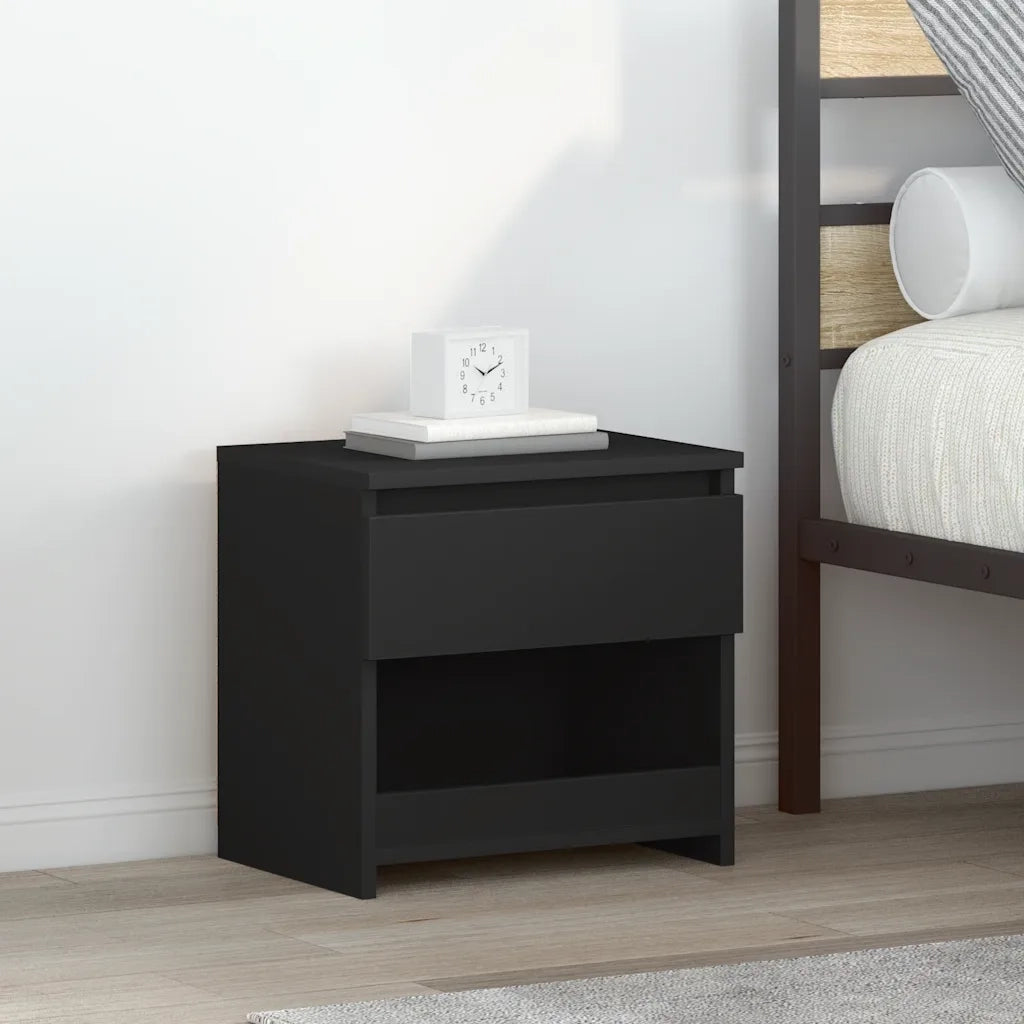 Comodini 2 pz-Set di 2 Tavolino da notte Neri 40x30x39 cm in Legno Multistrato