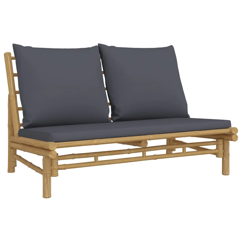 Salotto da Giardino-Set Salotto da Giardino 2pz con Cuscini Grigio Scuro Bamb¨´ 173729