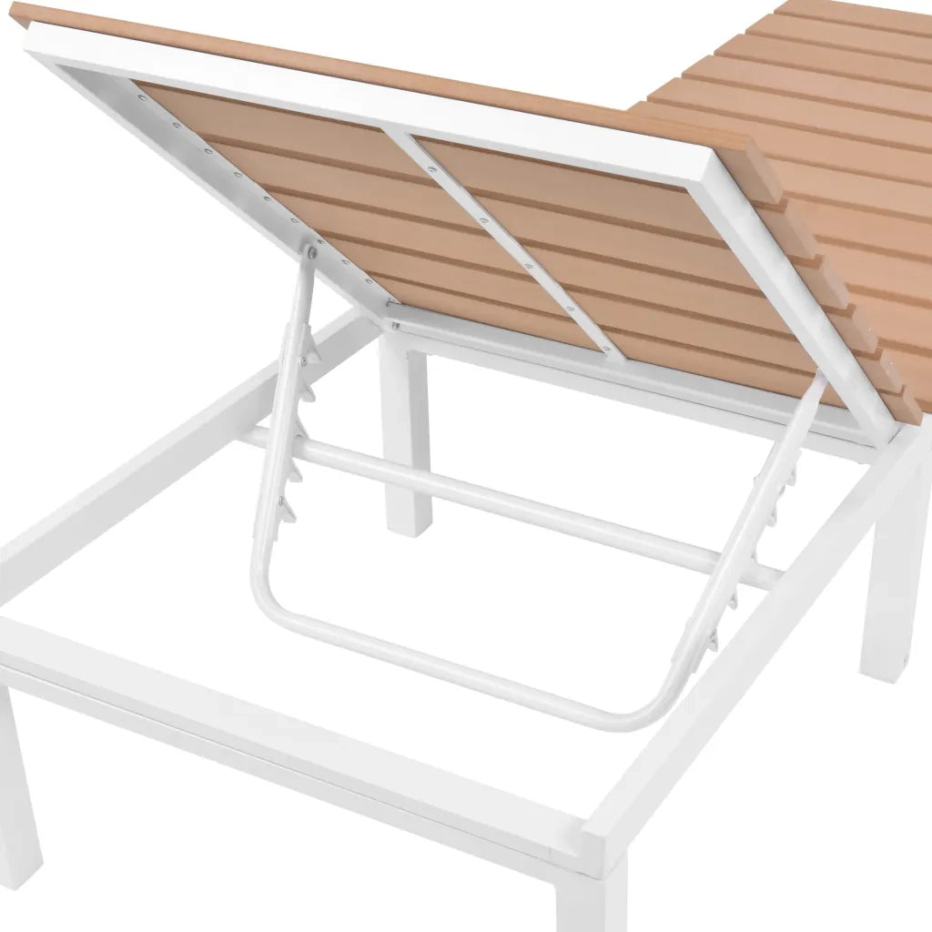 Lettino Prendisole in Alluminio e WPC Marrone cod mxl 21752