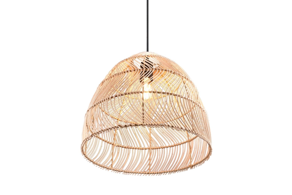 Lampada a sospensione RIKE rattan nero/marrone Ø35 E27