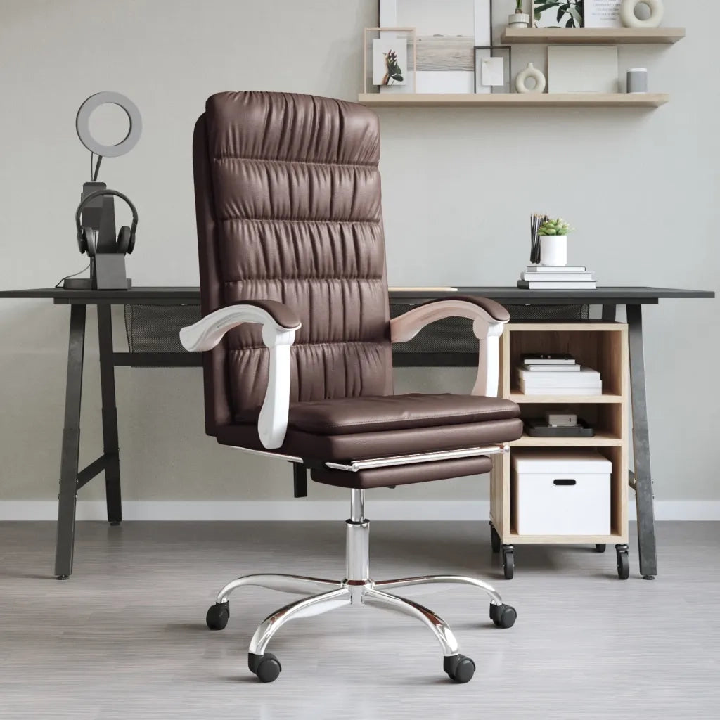Poltrona da Ufficio Reclinabile Marrone in Similpelle cod mxl 34059