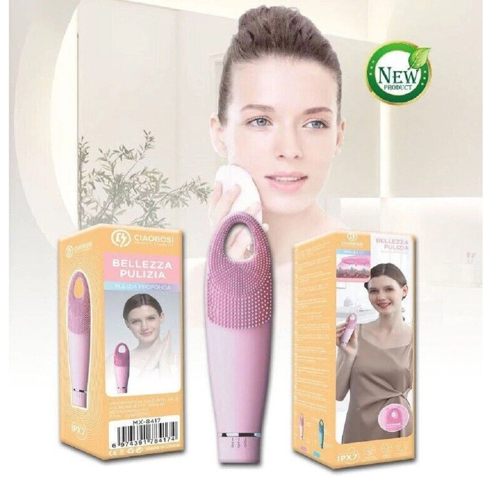 Trade Shop - Spazzola Per Pulizia Del Viso Elettrica Facciale Detergente Massaggio Mx-8417 -