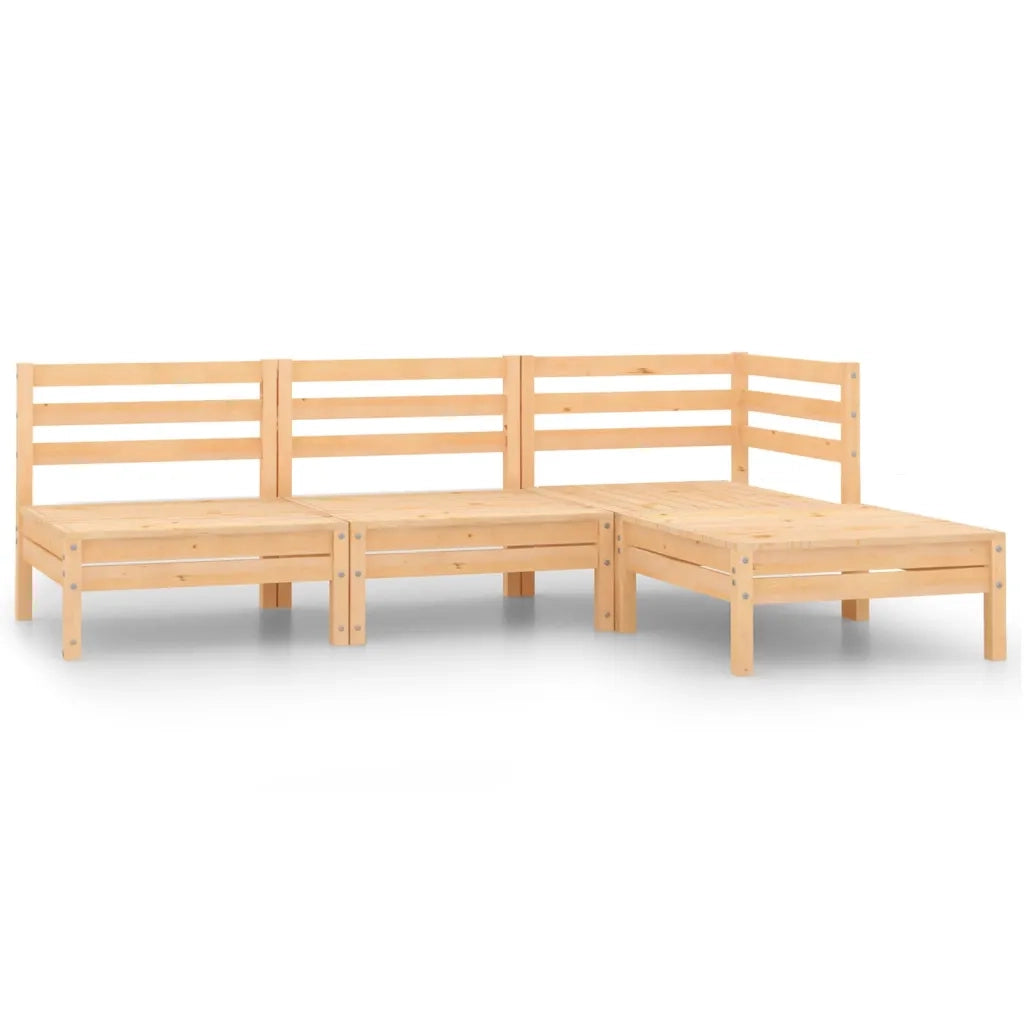 Set Divani da Giardino 4 pz in Legno Massello di Pino cod mxl 39565