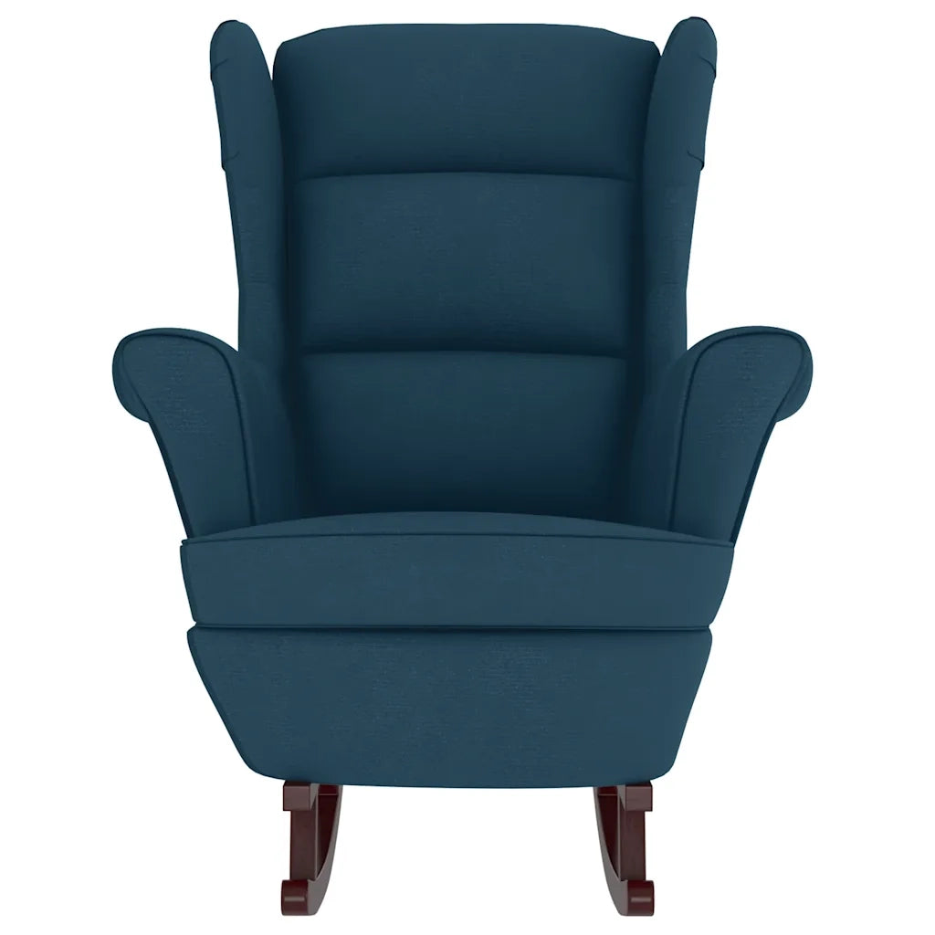 Sedia a dondolo con schienale alto in velluto blu CFW5064822