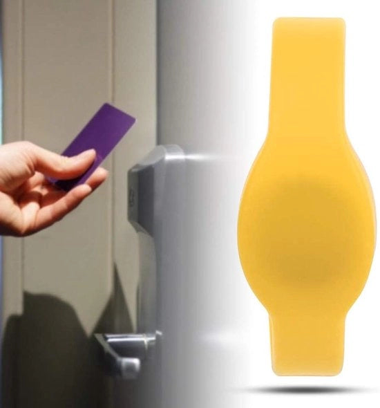 Banda RFID a Silicone per Bracciale Acqua Resistente Carta IC 1356 Mhz per Piscina Sauna Hotel Giallo .