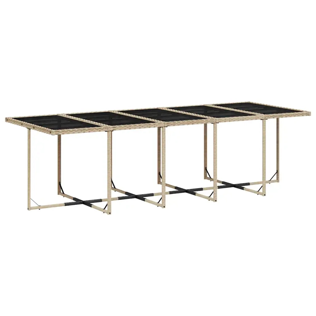 Set da Pranzo da Giardino 15 pz con Cuscini Beige in Polyrattan 3211774