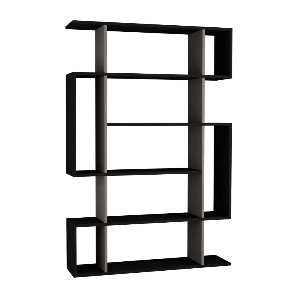 Libreria in legno "Mito" - 110 x 25 x 161 cm - Grigio antracite
