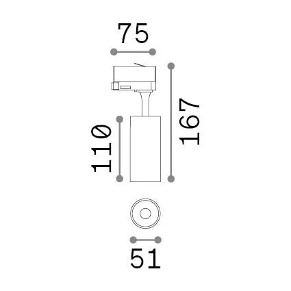 Faretto Su Binario Fox 1 Luce Led Integrato Nero 8W Ip20