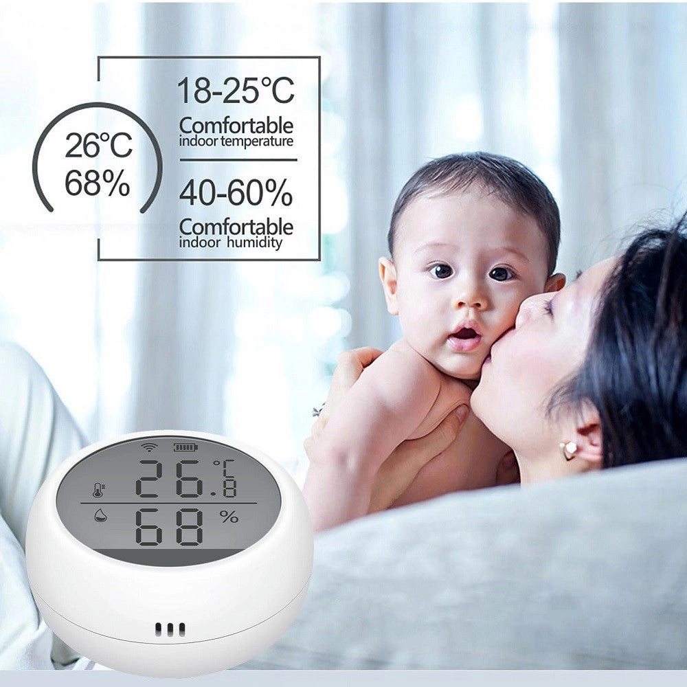 Trade Shop - Termometro Smart Wifi Sensore Temperatura Umidita App Ifttt Smart Life Alexa Google -