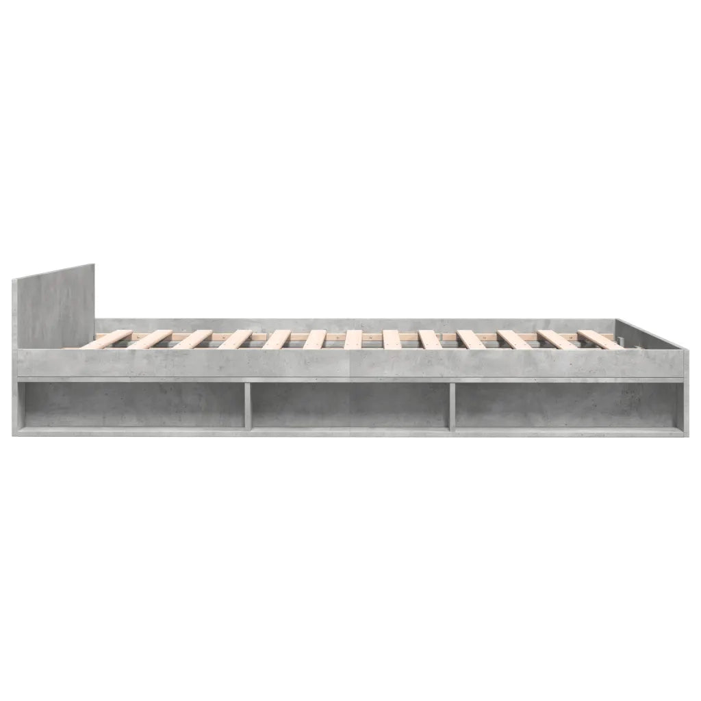 vidaXL Giroletto Cassetti Grigio Cemento 120x200 cm Legno Multistrato