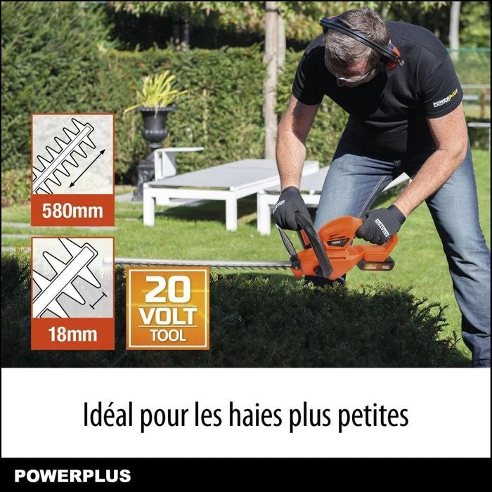 Dimensione a doppia altezza di potenza Powdpg7531 - 20 V Batteria, senza batteria o caricabatterie, lama da 580 mm, deviazione da 18 mm