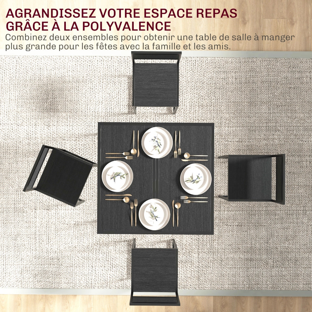 Set tavolo da pranzo con 2 sedie ¨C Xylo ¨C Nero, 3 pezzi per cucina e sala