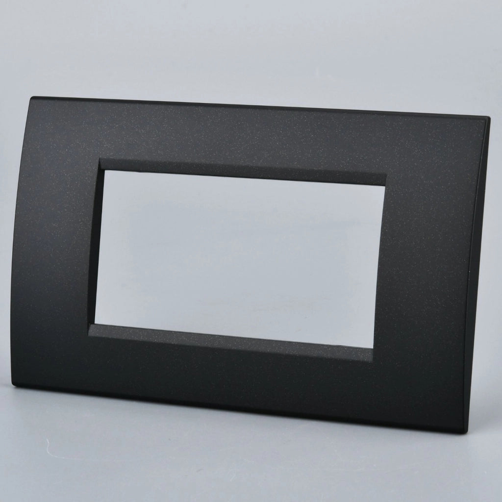 Placca Plastica Quadrata MBL 4M Nero Compatibile Bticino Living BLN89402