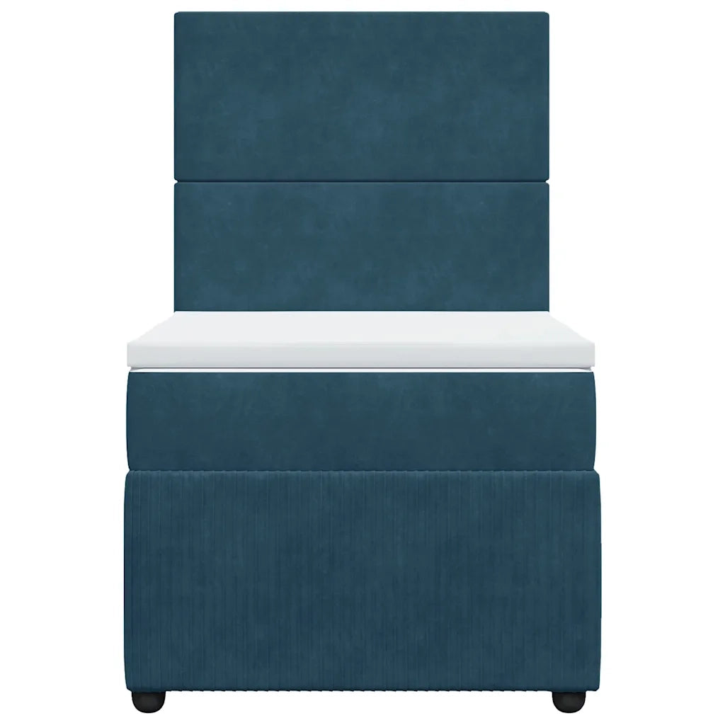 Giroletto a Molle con Materasso Blu Scuro 100x200 cm in Velluto 3292260