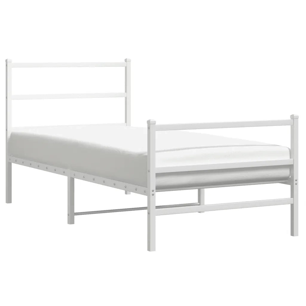 Giroletto con Testiera e Pediera Metallo Bianco 90x190 cmcod mxl 134523