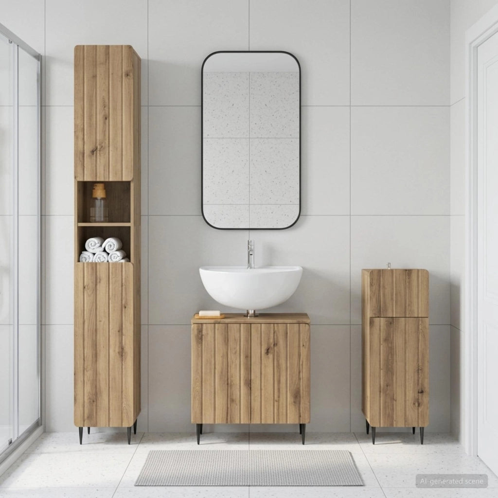 Set di armadietti da bagno in 3 pezzi ZWOLLE 3417845