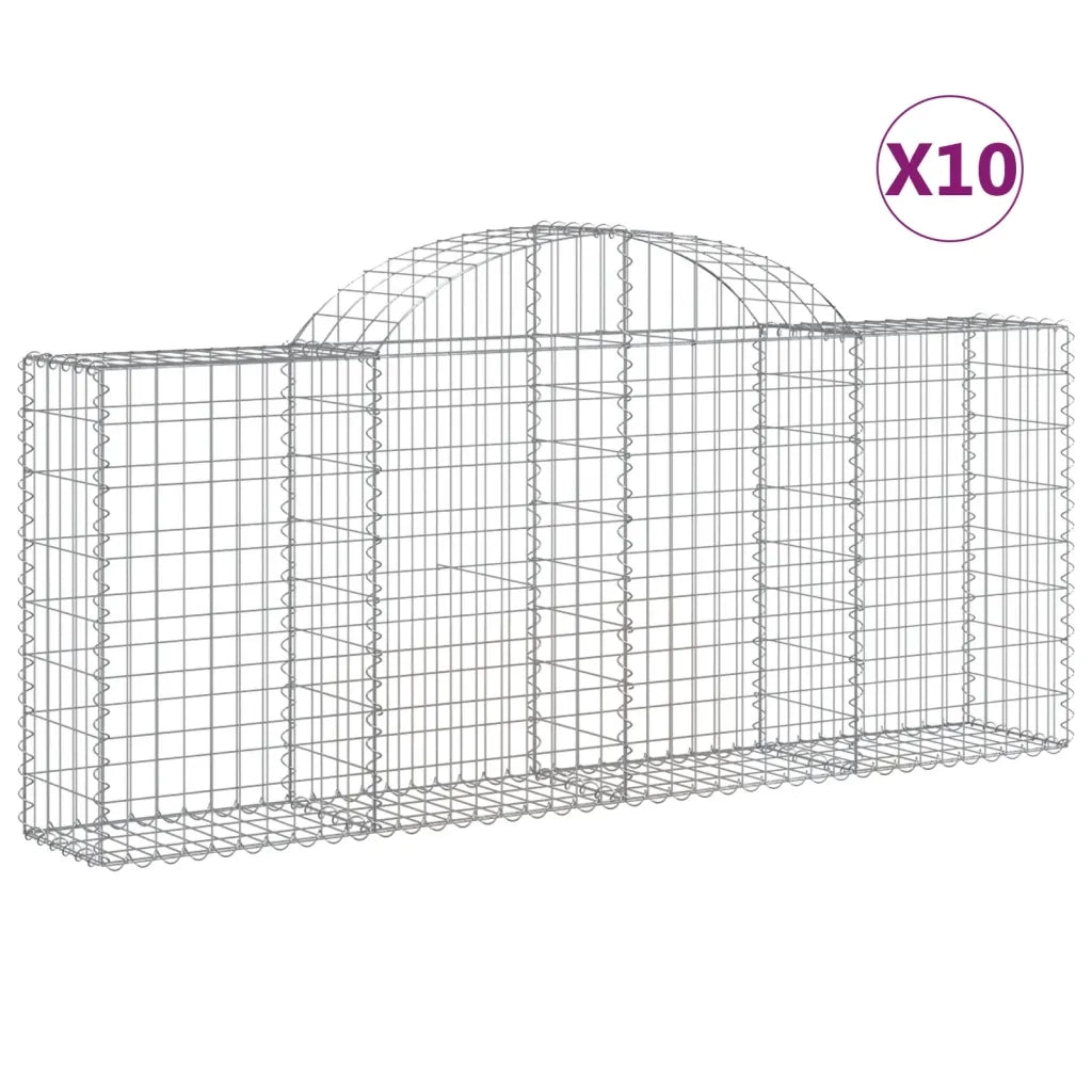 Cesti Gabbioni ad Arco 10 pz 200x30x80/100 cm Ferro Zincato 3146097