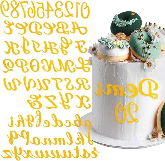 Decorazioni per torta in acrilico con lettere A-Z e numeri 0-9 per festa di compleanno, matrimonio e festa