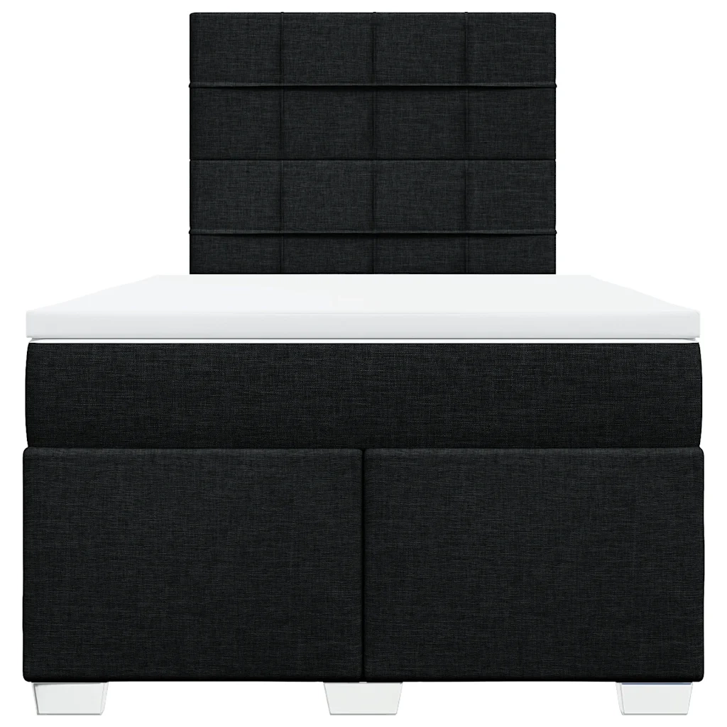 Giroletto a Molle con Materasso Nero 120x200 cm in Tessuto
