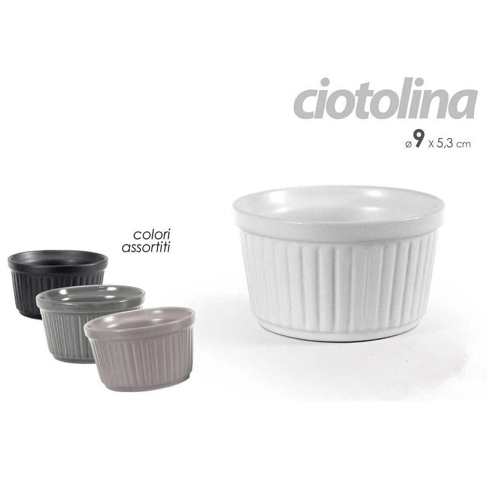 Trade Shop - Ciotolina Ciotola Snack Multiuso Ceramica 200cc 9x5,3 Cm Colori Assortiti 806964 -