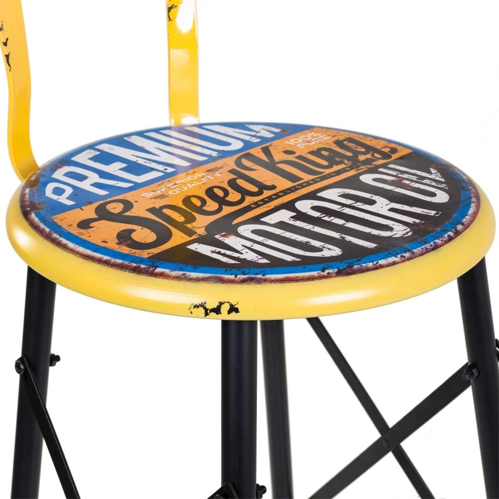 Sgabello in metallo giallo 46x100x40h cm