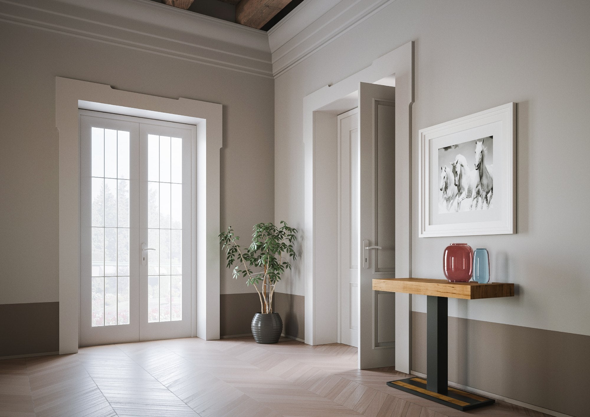 Consolle Allungabile in Legno e Ferro H77x40x90/300cm Capital Premium Quercia Folding