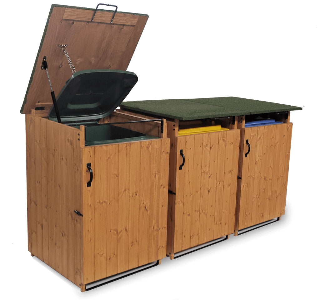 BOX PORTA RIFIUTI IN LEGNO L.74 x P.86 x H.116 100% MADE IN ITALY