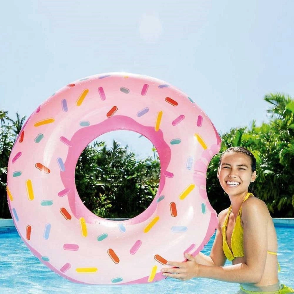 Trade Shop - Salvagente Ciambella Gonfiabile Stampa Donuts Mangiucchiata 107 Cm Mare Piscina -