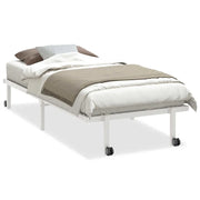Letto singolo | Letto per adulti | Giroletto senza Materasso Pieghevole Bianco 90x200 cm Acciaio