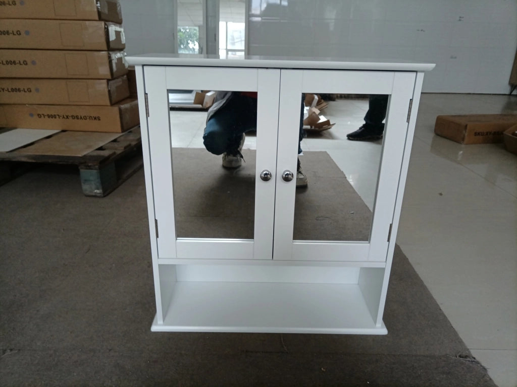 ARMADIO DA BAGNO con specchio 54,6 x 19,8 x 60 cm Bianco MDF