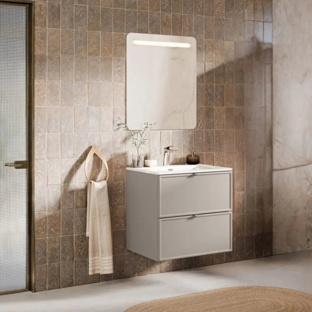 Set da bagno BRAZZA: mobile sotto lavabo 80cm + lavabo incassato rettangolare