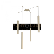 ROUND TUBE SOSPENSIONE 4 LUCI SABBIA CAVO CM.250 CON BASE 1174-S4-SA