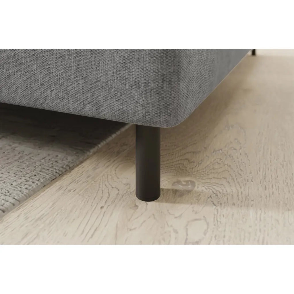 Divano angolare destro convertibile BARNEA 208 cm grigio chiaro con contenitore