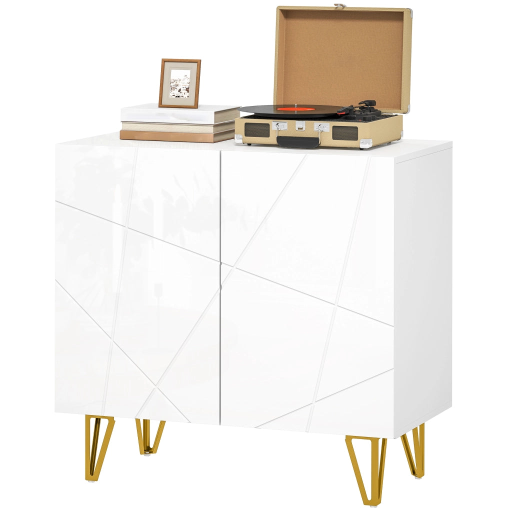 Consolle Ingresso con 2 Ante e Ripiani Aggiustabili per Cucina e Salotto ¨C Zephmum ¨C 80x40x75 cm Bianco