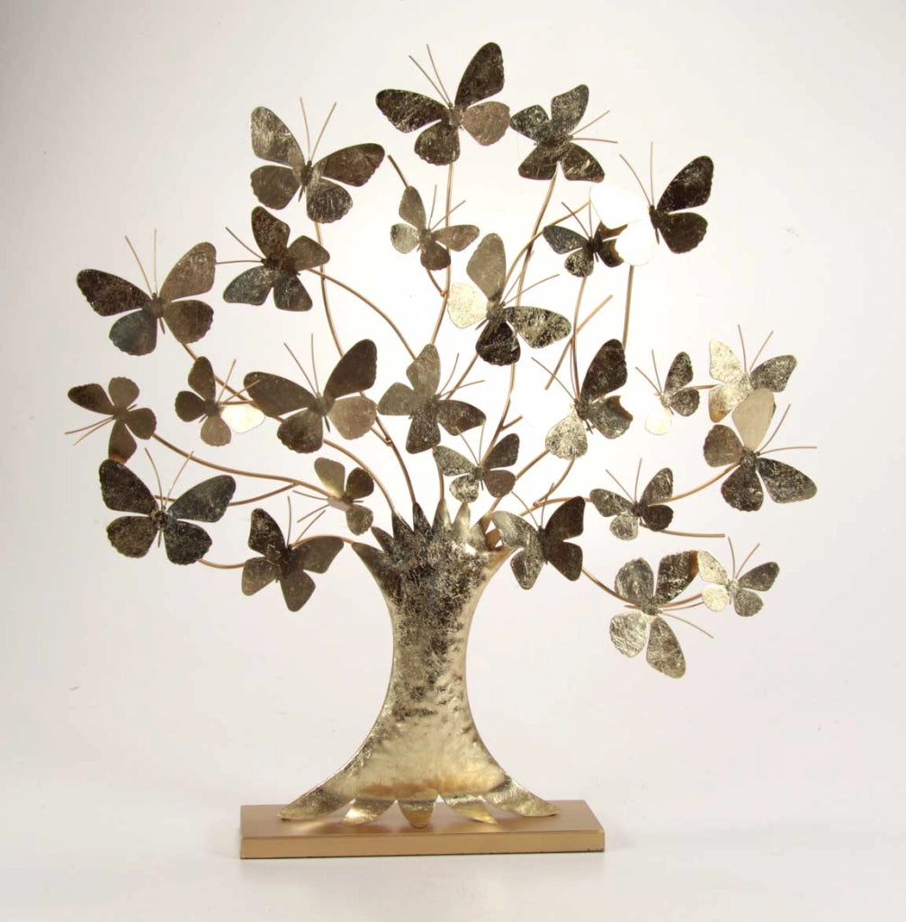QUADRO AD ALBERO REALIZZATO IN METALLO 69X72X9 CM COLORE ORO
