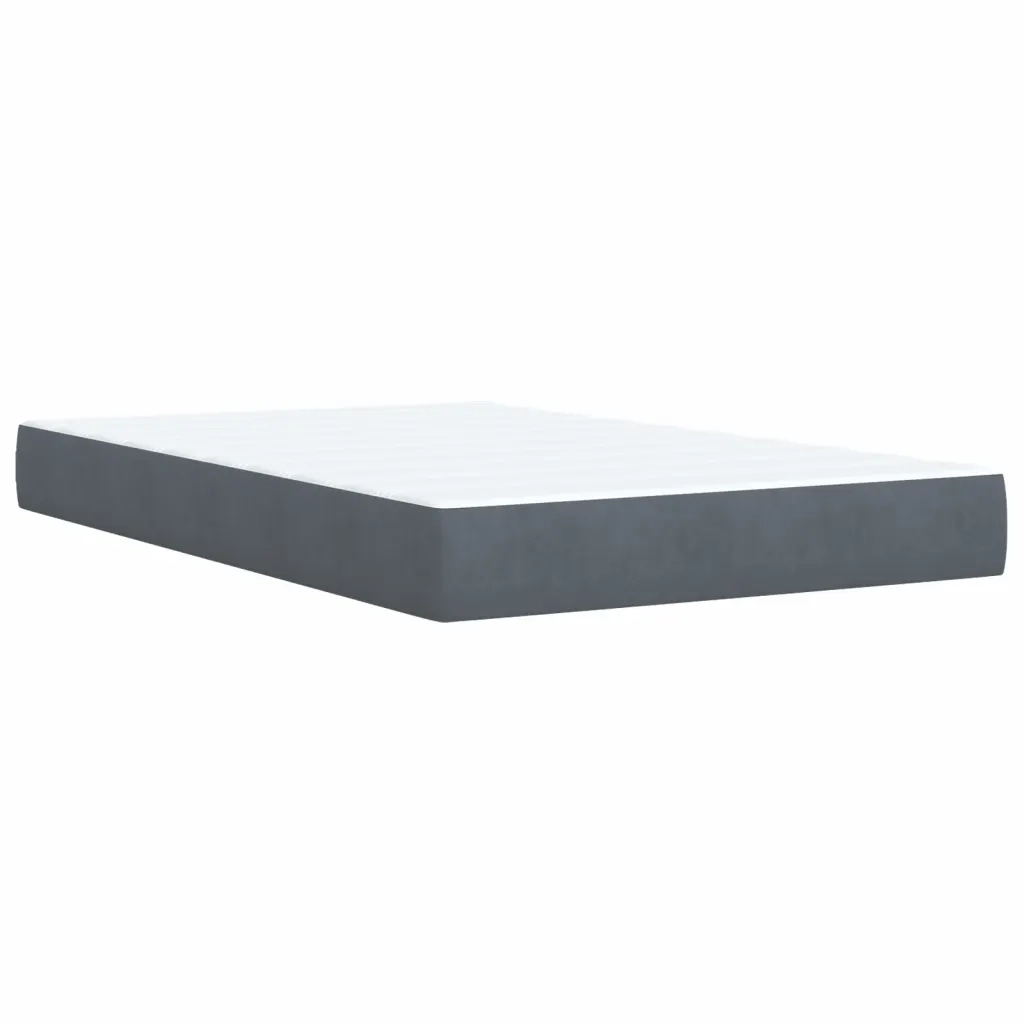 Giroletto a Molle con Materasso Grigio Scuro 120x190 cm Velluto 3290859