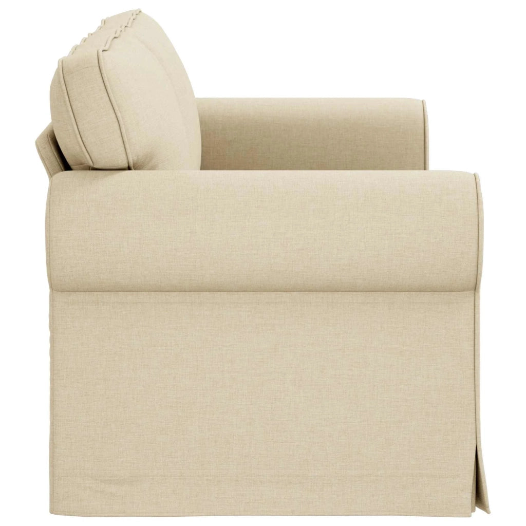 Divano Crema 215 x 82 x 80 cm Tessuto