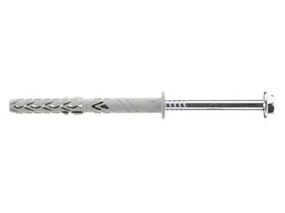 TASSELLO IN NYLON PROLUNGATO CON VITE TESTA ESAGONALE T66/V- - ø mm.10x140 - 50 pezzi ELEMATIC