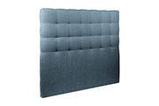 Testiera in tessuto bouclé blu imbottita L150 cm
