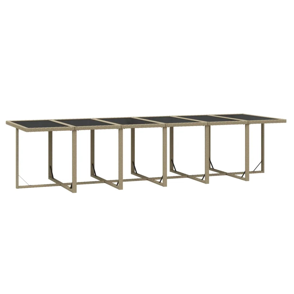 Set da Pranzo per Giardino 17pz con Cuscini in Polyrattan Beige cod mxl 36012