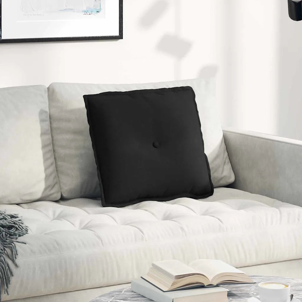 Cuscino per Schiena Nero 50 x 45 cm Tessuto in Microfibra 42014647