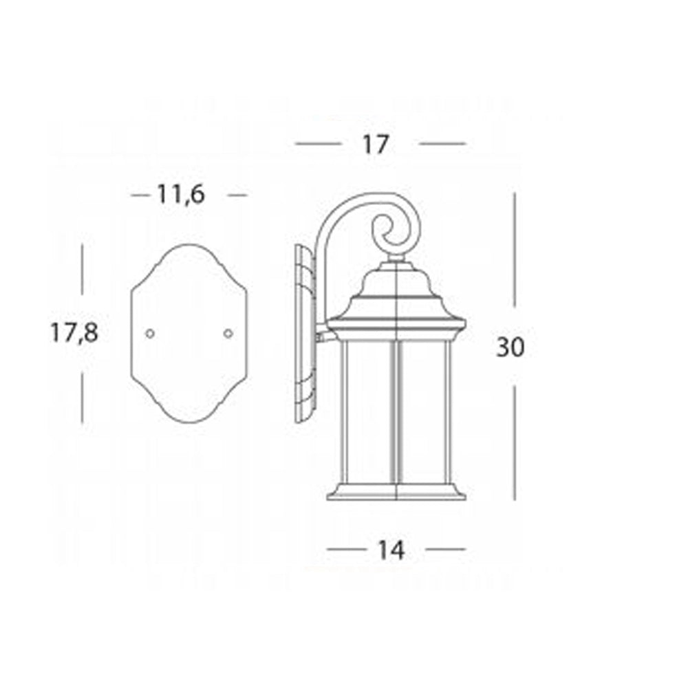 Applique Da Esterno Contemporanea Rude Alluminio E Vetro Ruggine 1 Luce E27