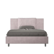 Letto matrimoniale francese contenitore imbottito 140x200 microfibra glicine Antea