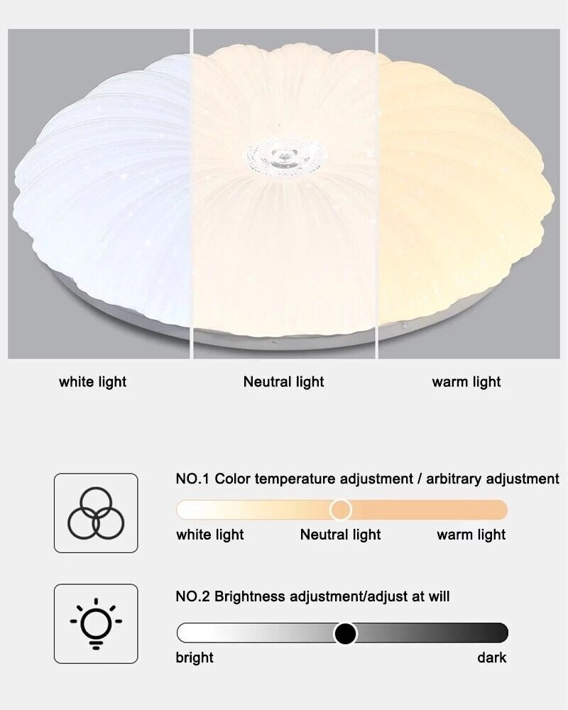 Plafoniera Lampadario da soffitto Luce Led 46W con Telecomando Timer Dimmerabile