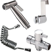 Bidet Manuale in Acciaio Inossidabile - Igiene Personale - Regolazione di Pressione dell'Acqua Adattabile - Cromo 
Bidet Sprayer Completo - Set per Bagno